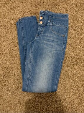 refuge Medium Blue High-Rise Skinny Jeans